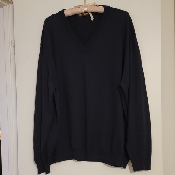 Kinloch Anderson crew neck merino wool pullover sweater black sz XXL - Picture 1 of 12